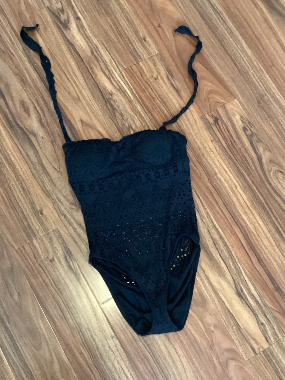 Massimo Black One-Piece Swimsuit with Eyelet Detail